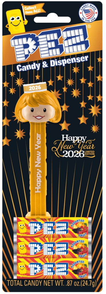 Golden Girl! New Year Presenter PEZ Arrives in the USA New Year PEZ Presenter Girl