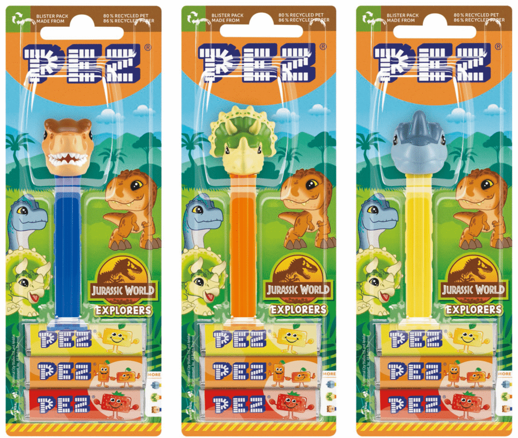 pez jurassic world explorers blister