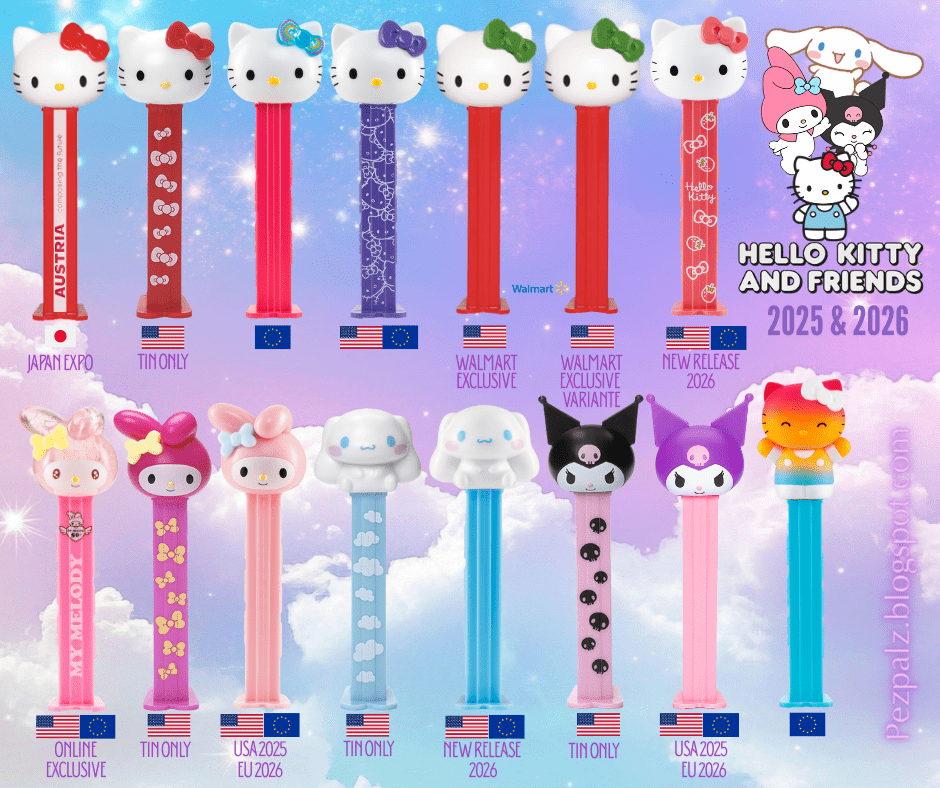 pez 2025&2026 hello kitty pez pictorial