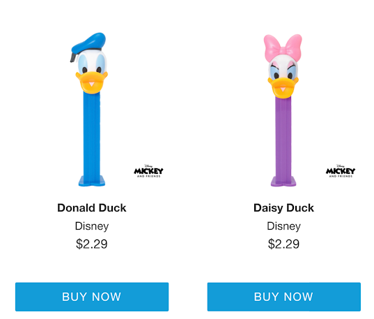 New Donald & Daisy PEZ Dispensers for 2024 daisy and donald duck pez