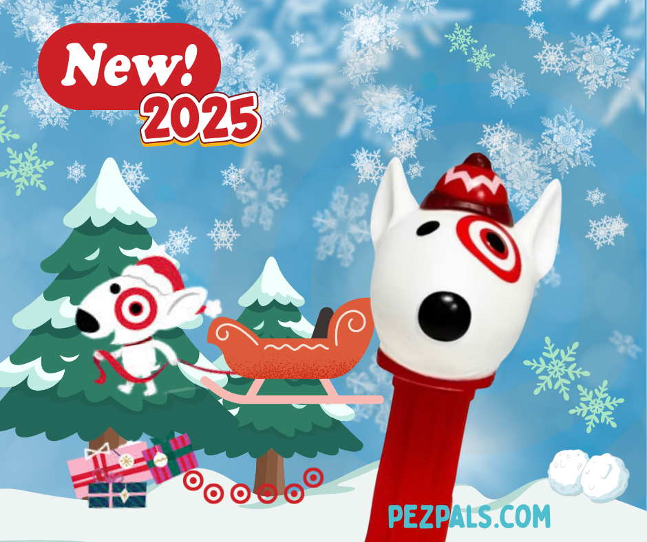 New Festive Bullseye Dog PEZ Arrives at Target 2025 target winter hat bulley dog