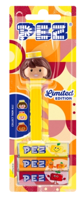 Limited Edition Lemon Retro Girl PEZ Arrives lemon girl pez on blister card euro