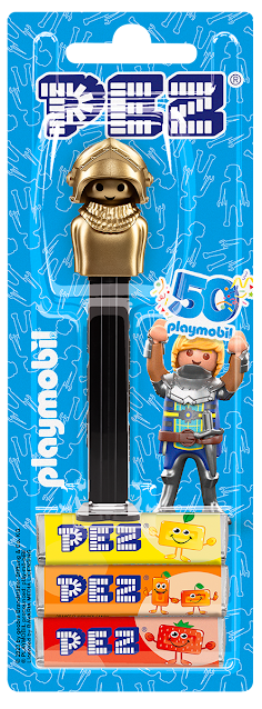 Golden PLAYMOBIL Knight PEZ Celebrates 50 Years pez bonbons playmobil golden knight