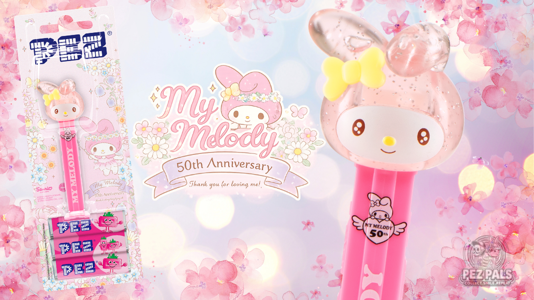 Now Available in Europe! Hello Kitty My Melody Crystal Glitter PEZ 2025 hello kitty crystal my melody pez