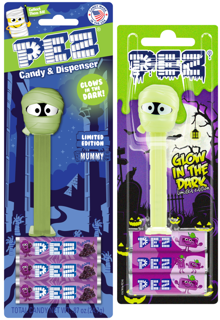 The Glow in the Dark PEZ Mummy Is Here To Haunt Halloween 2025! 2025 glow in the dark pez mummy blister usa vs eu