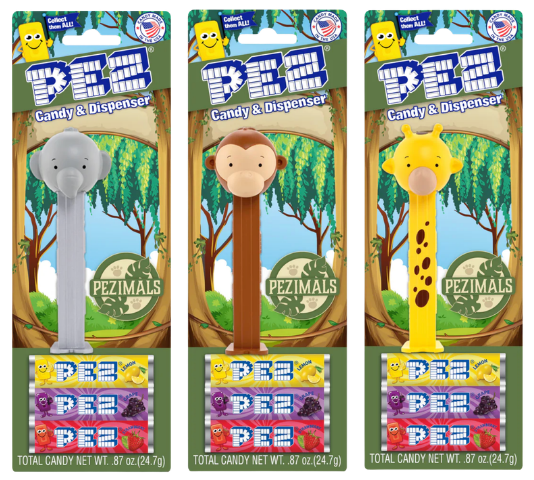 PEZimals Now Available from PEZ Candy Inc. pezimals blister cards