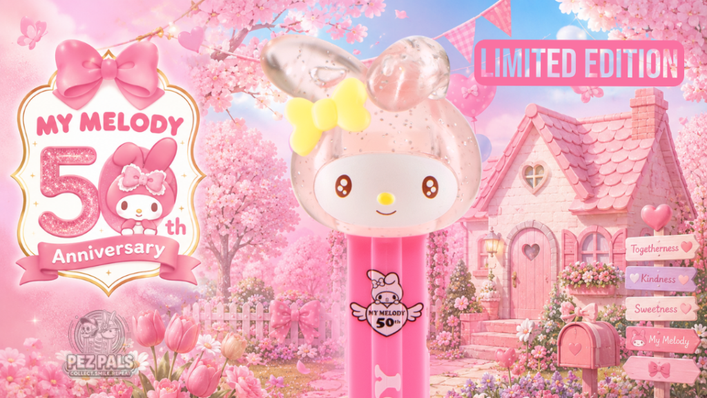New My Melody 50th Anniversary PEZ Exclusive! 2025 hello kitty crystal pez my melody