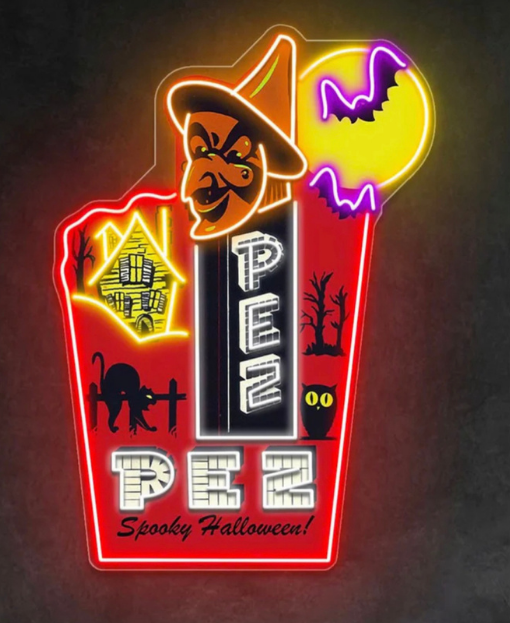 PEZ Halloween LED Neon Sign Has Arrived 2025 pez halloween led neon sign front