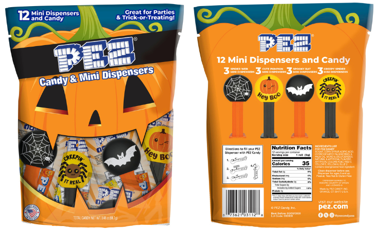 Spook-tacular News: The PEZ Halloween Party Bag Has Arrived! 2025 pez halloween bag front back