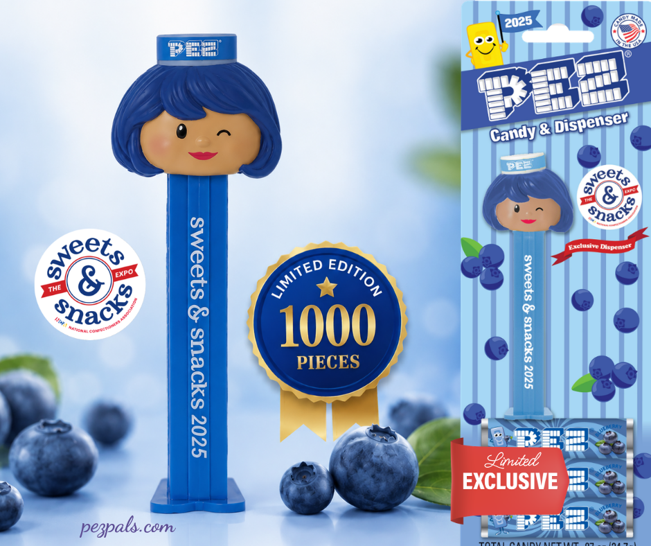 2025 sweets and snacks expo blueberry pez presenter girl