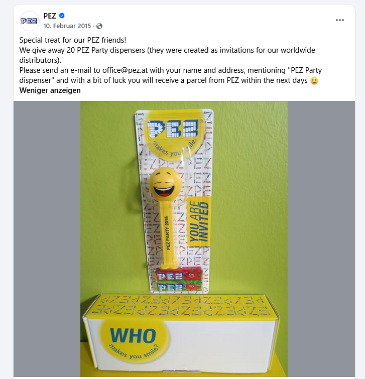 PEZ Revives the ISM Party Dispenser Tradition! 2015 pez party dispenser give away