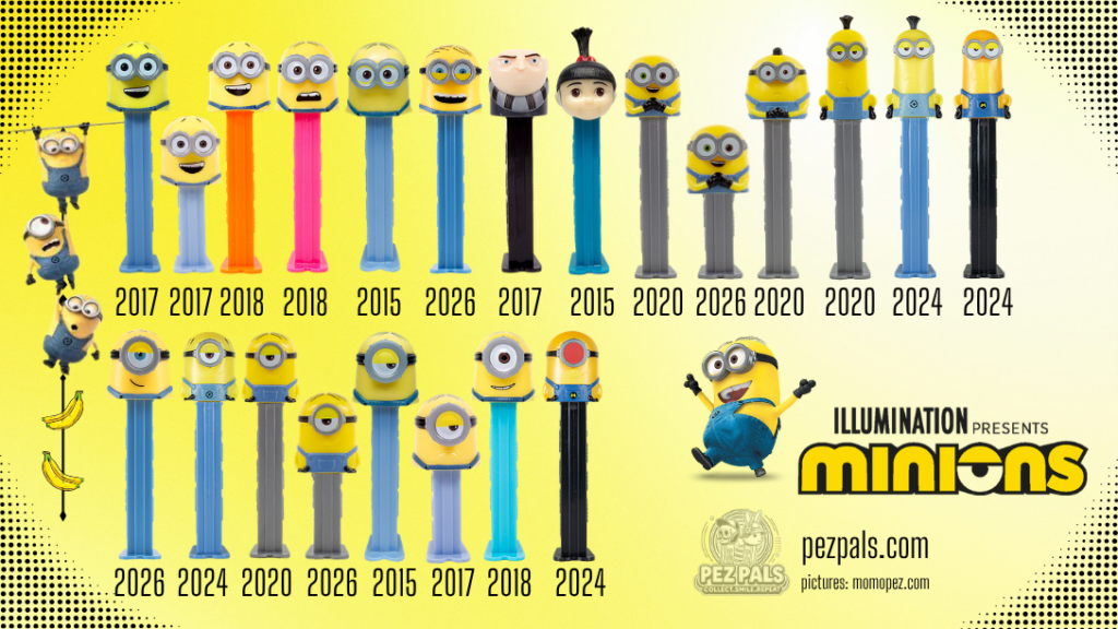 New Soccer Balls & Minions Arrive at PEZ Candy USA! 2026 minions pez pictorial
