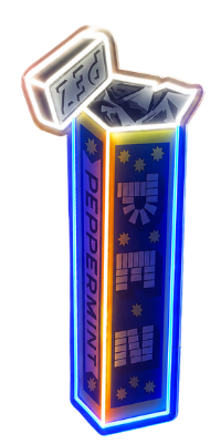PEZ Peppermint Roll Neon Sign Now Available Online! 2026 led neon pez peppermint candy design new
