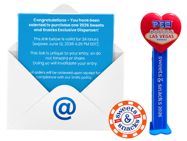 First Emails Sent for the 2026 Expo Heart PEZ! 2026 sweets and snacks expo las vegas pez heart expo email
