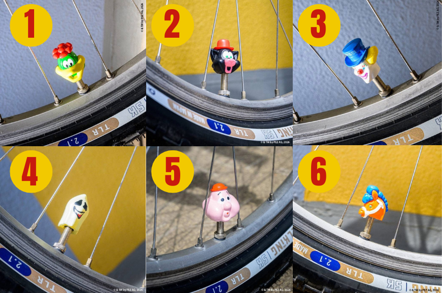Small in Size, Big in Charm: PEZ Bicycle Valve Caps. 2026 pez bicycle valve caps 3