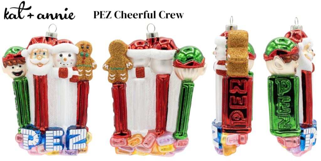 New PEZ Holiday Ornaments Arrive from Kat & Annie 2026 kat & annie pez cheerful crew