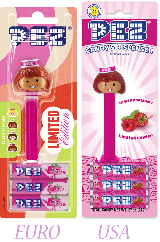 2026 raspberry pez presenter girl blister eu vs usa