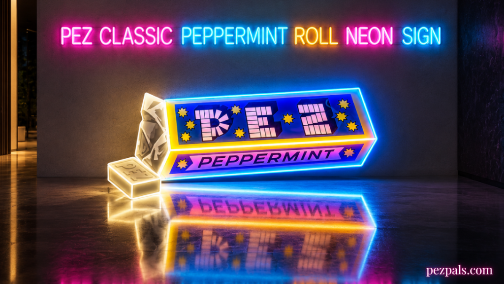 PEZ Peppermint Roll Neon Sign Now Available Online! 2026 pez peppermint led sign