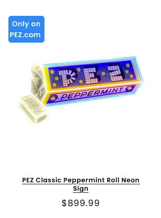 PEZ Peppermint Roll Neon Sign Now Available Online! 2026 pez peppermint led sign white background