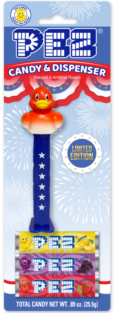 New Patriotic PEZ Duck Celebrates Independence Day! 2026 pez usa duck blister