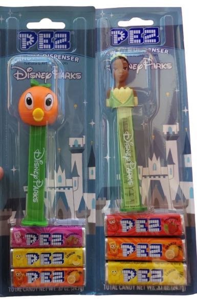 Disney Parks PEZ Collection Grows with Two New Exclusives! carded orange & tiana