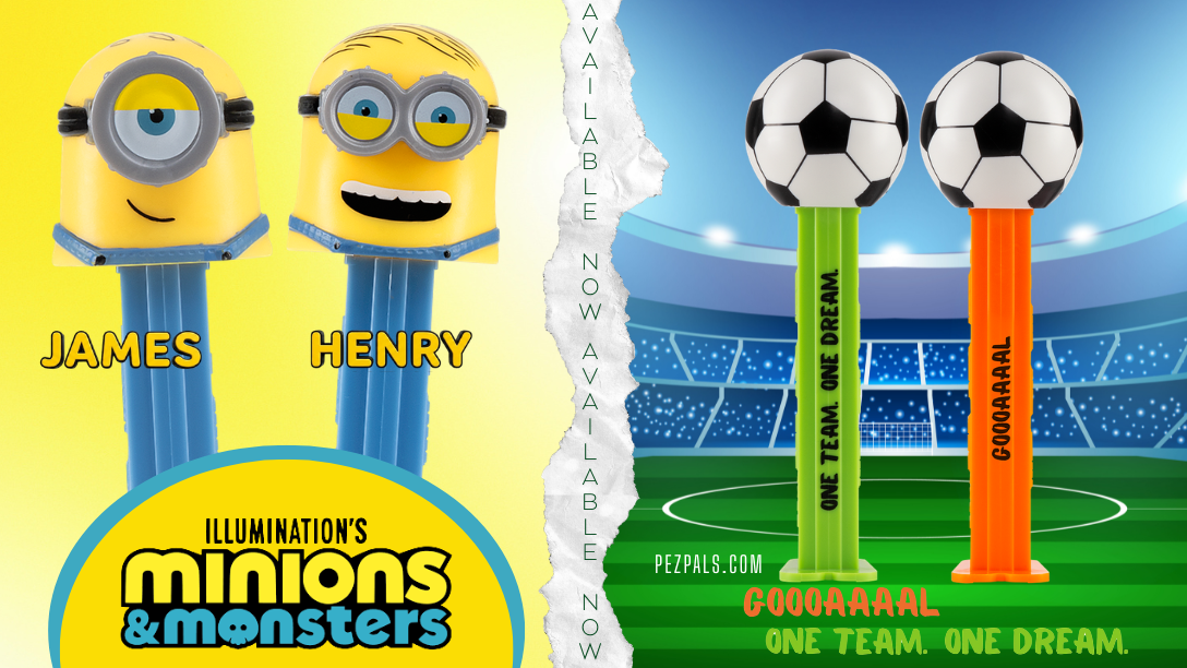 New Soccer Balls & Minions Arrive at PEZ Candy USA!