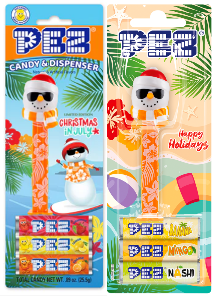 Orange Snowman Arrives at PEZ Candy USA! 2026 pez snowman blister usa europe