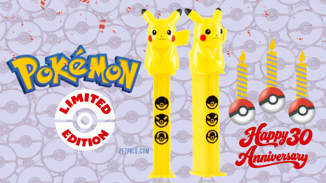 Limited Pikachu PEZ Celebrates 30 Years of Pokémon! 2026 pez 30 anniversary pokemon
