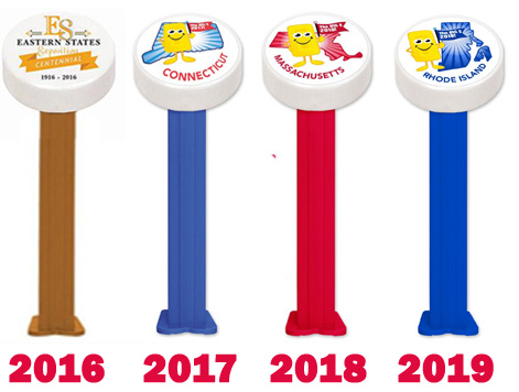 The Big E Rhode Island PEZ Puck Is Here! big e pez line up pictorial